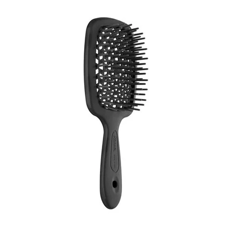 Гребінець для волосся чорний Janeke Superbrush The Original Italian Patent Silver