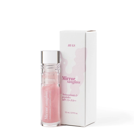 Сонцезахисний блиск для губ Hugs Mirror Sungloss Antioxidants & Peptides SPF 15+ PA++, 5.5 мл